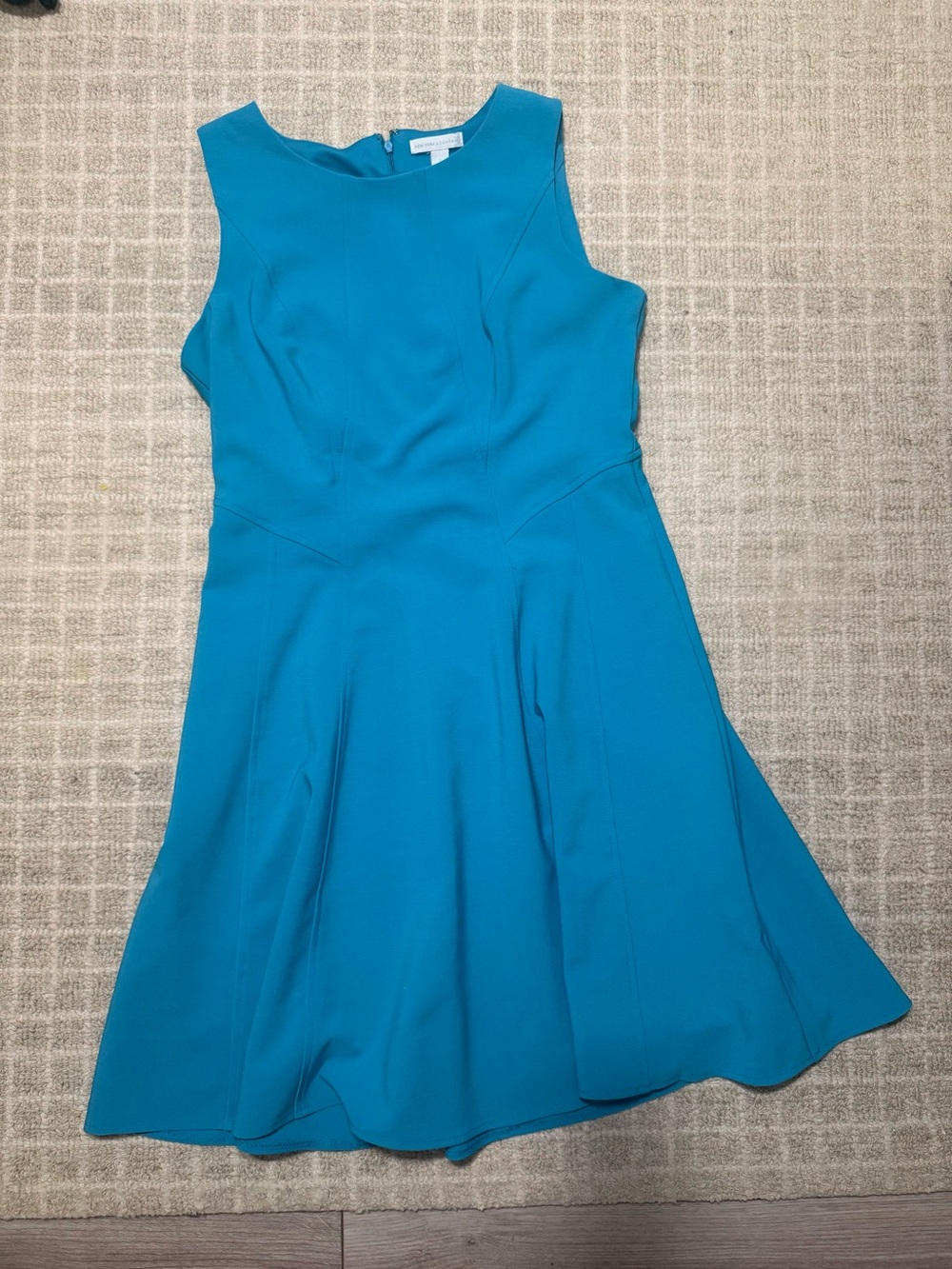 New York & Company Teal Sleeveless A-Line Dress
